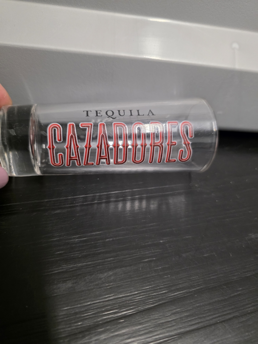 Adore Tequila Branded Clear Shot Glass with Red Logo